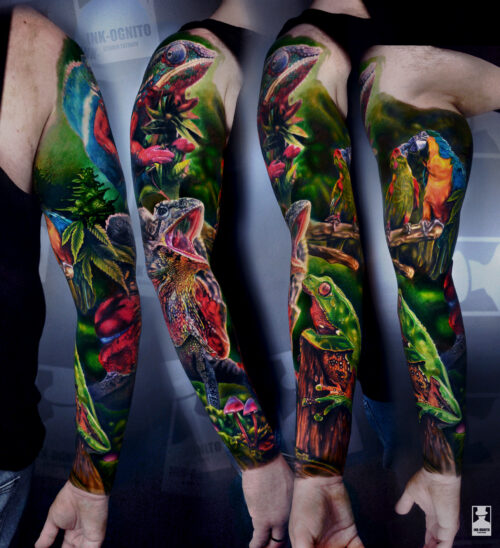 Gotowy tatuaż wykonany w studiu INK-OGNITO w Rybniku – precyzyjne linie, idealne cieniowanie i świeży efekt po pierwszej sesji w profesjonalnym studiu tatuażu.